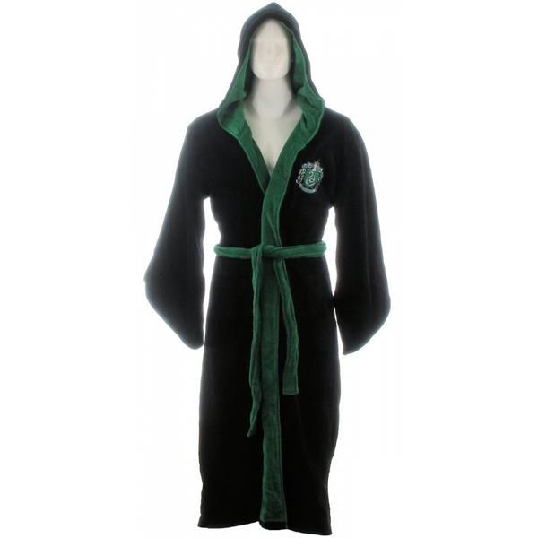 Slytherin Harry Potter Fleece Bathrobe Black Green