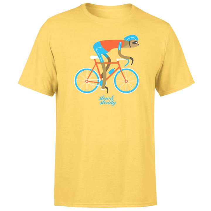 Slow And Steady Sloth Men's Yellow T-Shirt - XL - Yellow