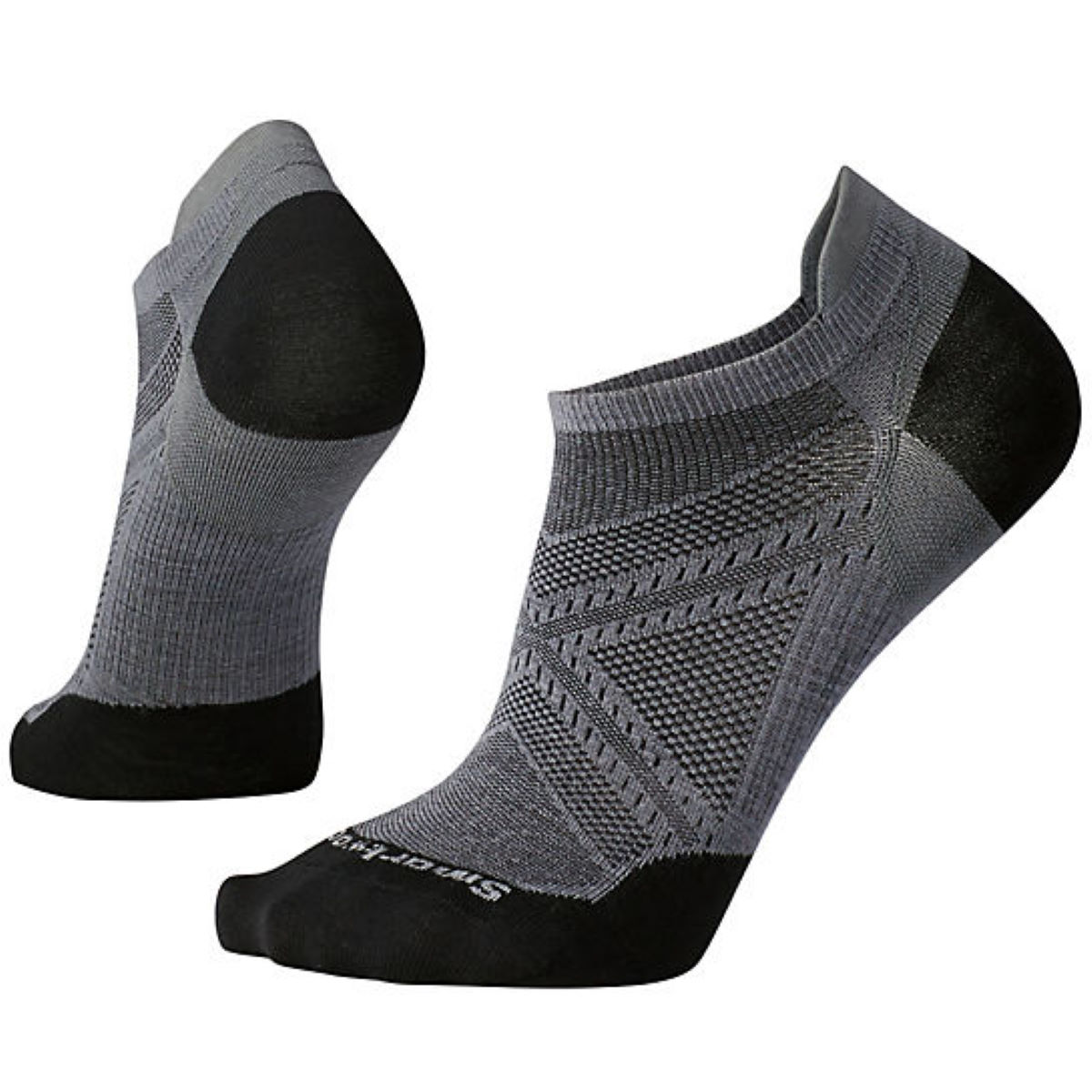 Smartwool PhD Run Ultra Light Micro - M Graphite/Black | Running Socks