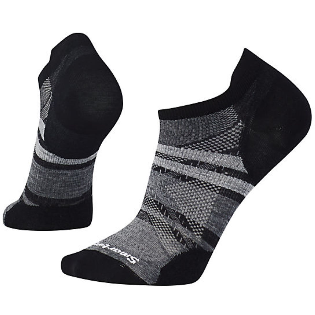 Smartwool PhD Run Ultra Light Pattern Micro   Grey M - M Black