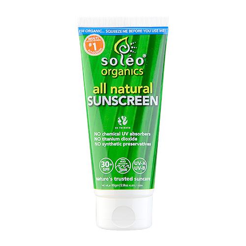 Soleo Organics All Natural Sunscreen SPF 30+ 2.8oz, 80g