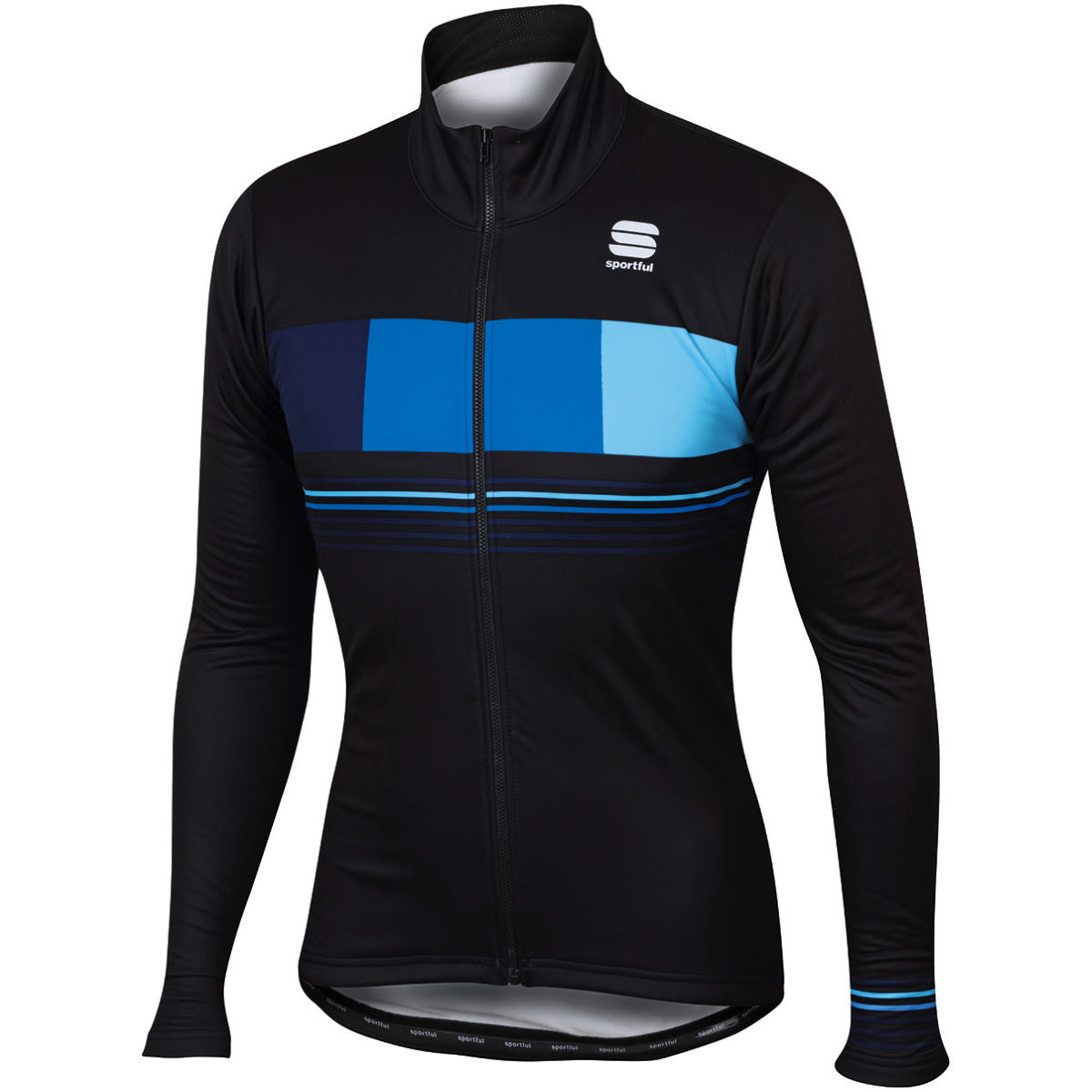 Sportful Stripe Thermal Jacket - L Black/Electric Blue