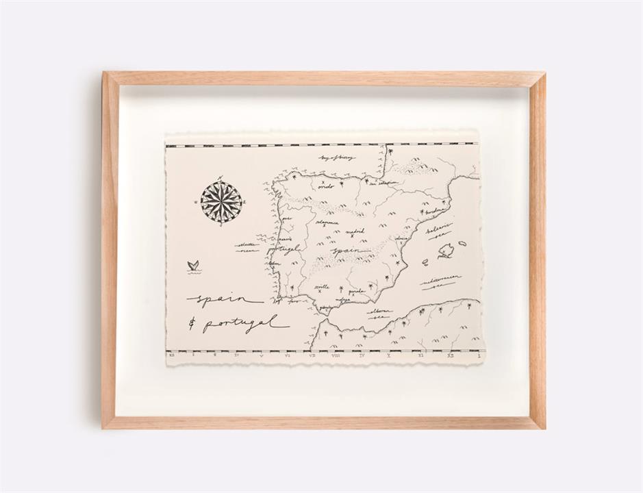 Spain & Portugal Map Illustration | Print by Adrianne Design