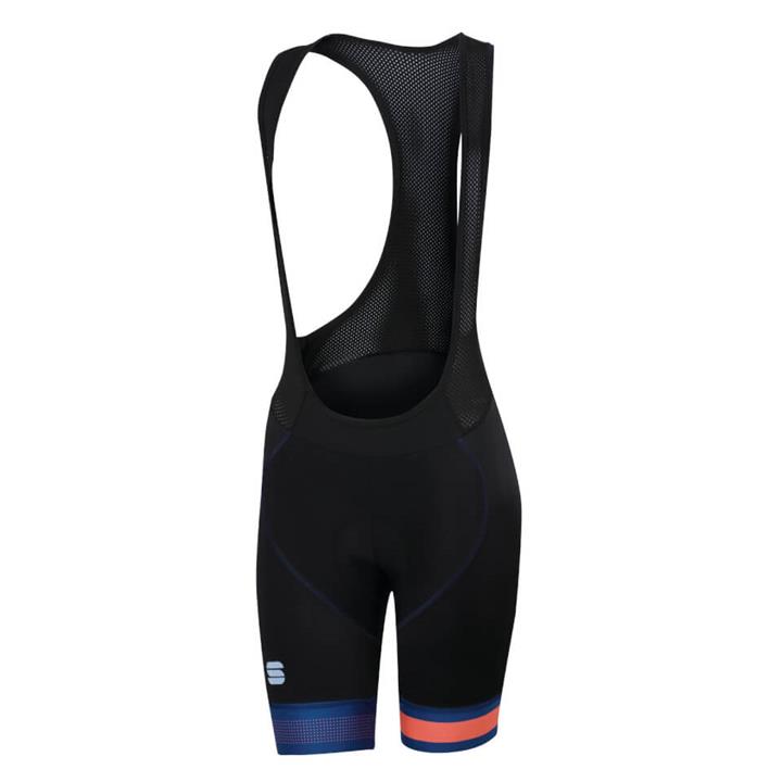 Sportful Women's BodyFit Pro Bib Shorts - Black/Twilight Blue/Coral Fluo - S - Black/Twilight Blue/Coral Fluo