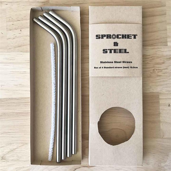 Sprocket & Steel Standard Straws Bent 4 Pack