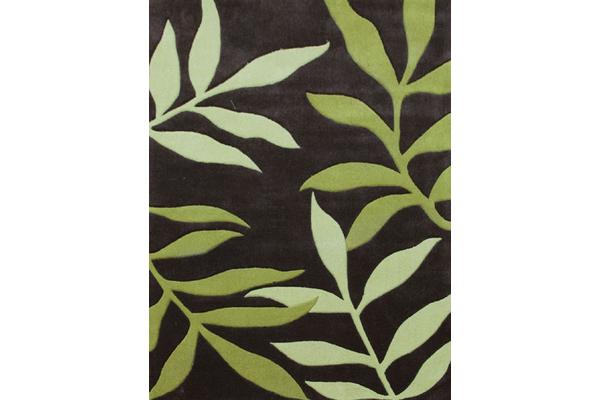 Stunning Leaf Design Rug Lime Charcoal 225x155cm