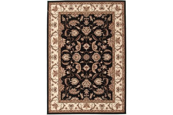 Stunning Formal Floral Design Rug Black 230x160cm