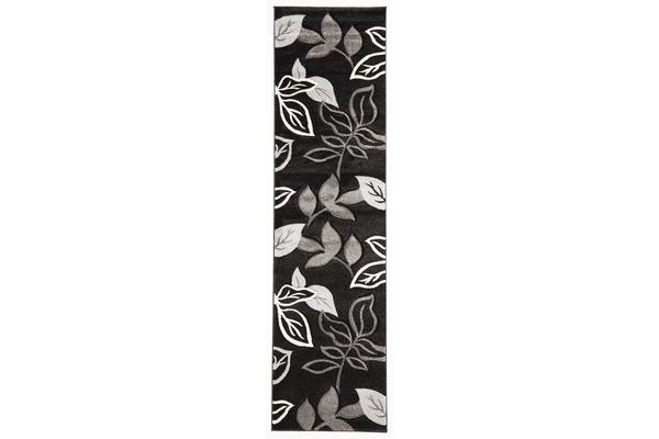 Stunning Thick Leaf Rug Black 300x80cm