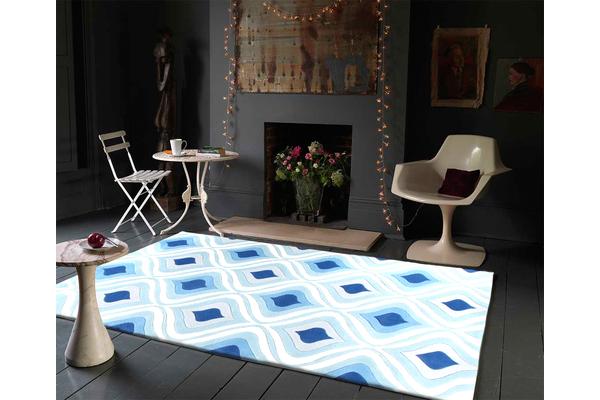 Stunning Oil Lamp Blue Rug 165x115cm