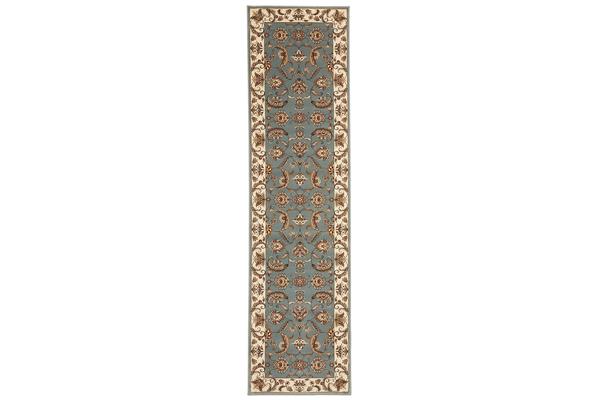 Stunning Formal Floral Design Rug Blue 300x80cm