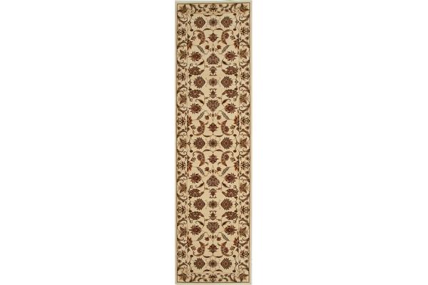 Stunning Formal Floral Design Rug Cream 300x80cm