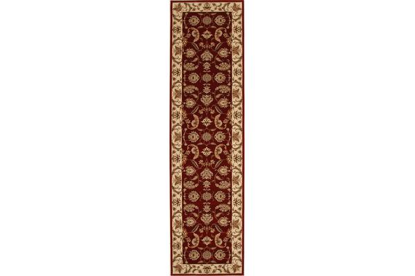 Stunning Formal Floral Design Rug Red 300x80cm