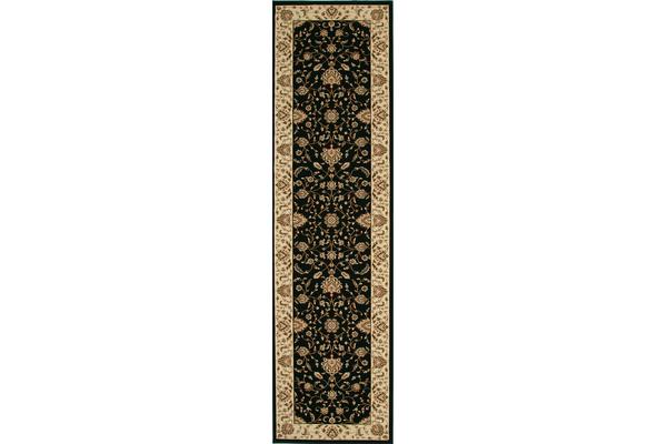 Stunning Formal Classic Design Rug Black 300x80cm