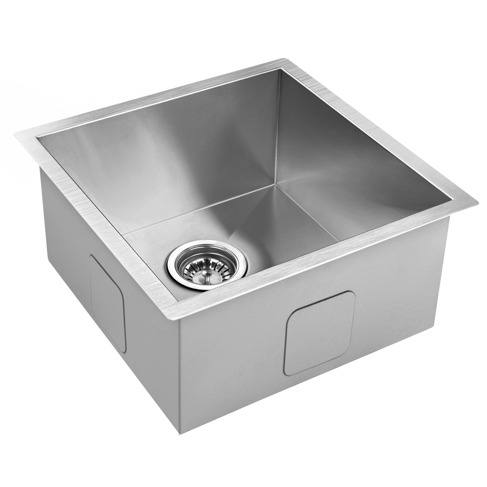 Stainless Steel Kitchen/Laundry Sink with Strainer Waste 510 x 450 mm