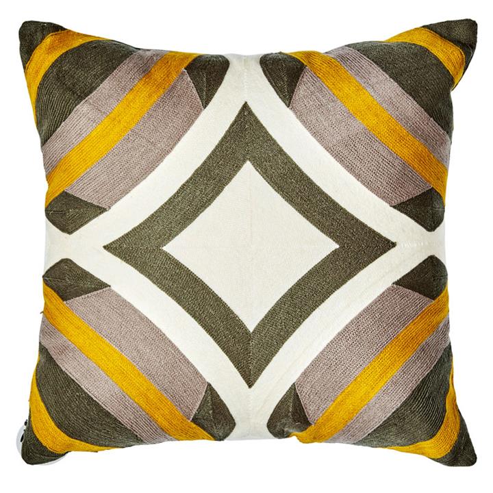 St Tropez 50x50cm Cushion Cover | Mustard and Grey