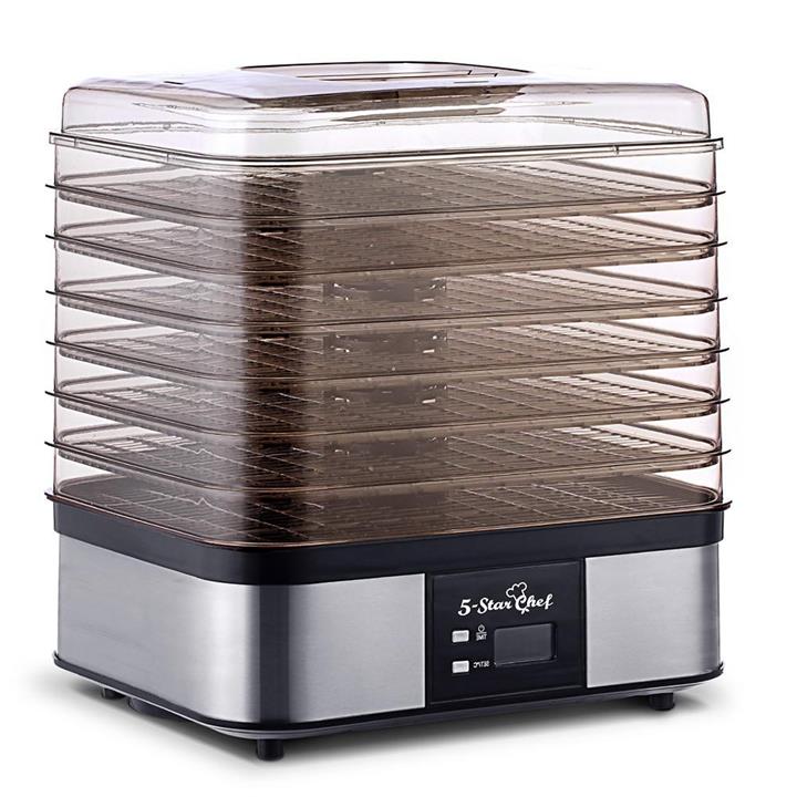 Stainless Steel Food Dehydrator with 7 Trays - Black