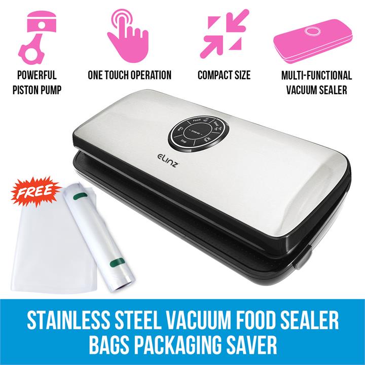 Stainless Steel Vacuum Food Sealer Bags Packaging Saver Kitchen Storage Machine