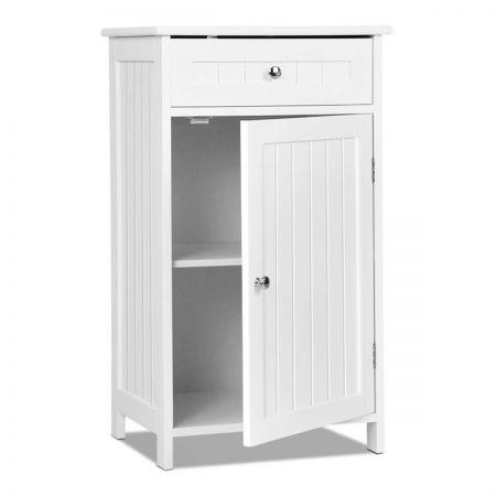 Storage Cabinet with Drawer Space Saving Design - White