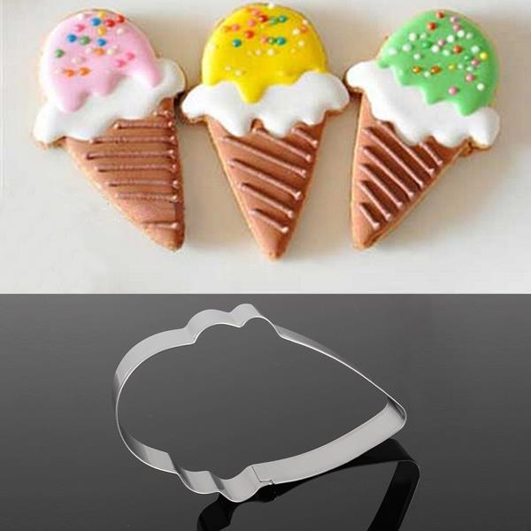 Stainless Steel Ice Cream Shape Biscuit Cookie Cutter Decorating Tool