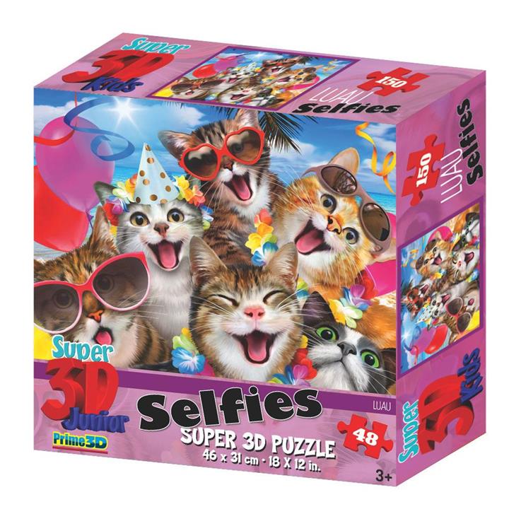 Super 3D Cats Selfie Party 48pc Childrenâs Puzzle