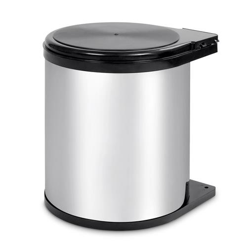 Swing Out Bin Stainless Steel w/ Automatic Lid Kitchen Rubbish 14L