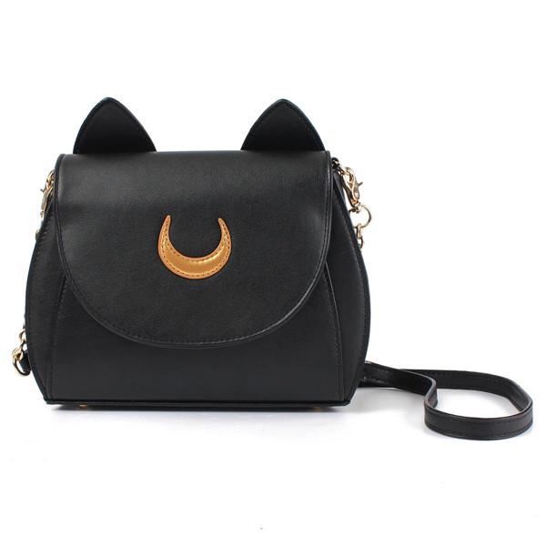 Sweet Women's Crossbody Bag Cat Shoulder Bags With Moon Print and Ear Pattern Design