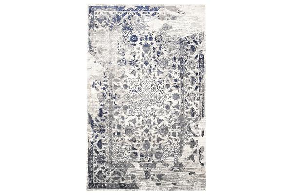 Tabriz Transitional Modern Rug White Navy Grey 290X200cm