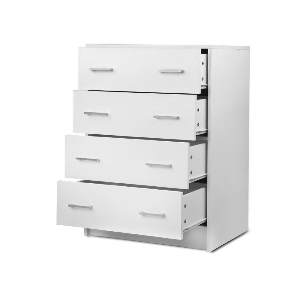 Tallboy 4 Drawers Storage Cabinet (White)