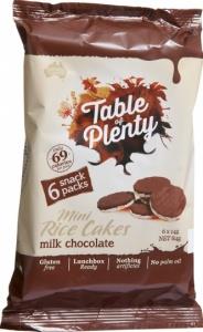 Table of Plenty Milk Chocolate Mini Rice Cakes 6x14g Snack Packs G/F 84g