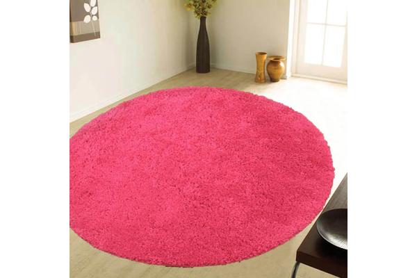 Texture Round Shag Rug Pink 120x120cm