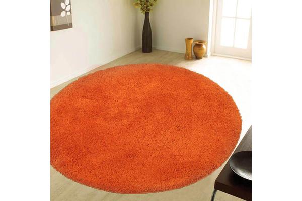 Texture Round Shag Rug Rust 120x120cm