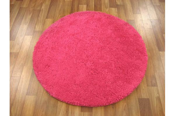 Texture Round Shag Rug Pink 90x90cm