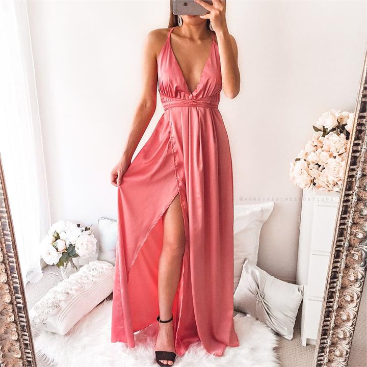 The Way I Love You Maxi Dress - Light Coral