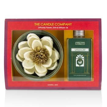 The Candle Company Christmas Tree Diffuser Flower Coffret: Diffusing Flower + Dish + Diffuser Oil 100ml 3pcs Home Scent