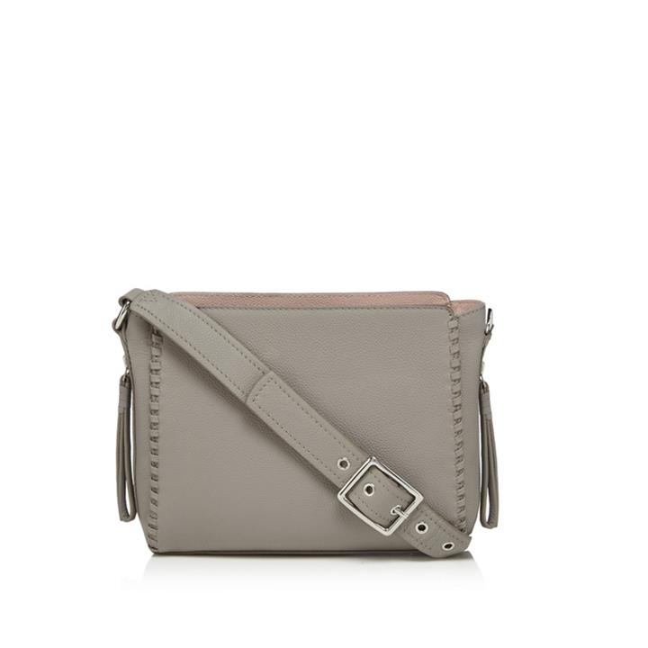 The Collection Grey Leather Cross Body Bag, Women's