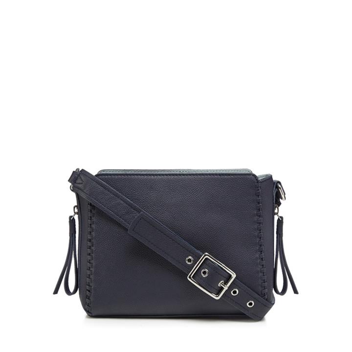 The Collection Navy (Blue) Leather Cross Body Bag, Women's