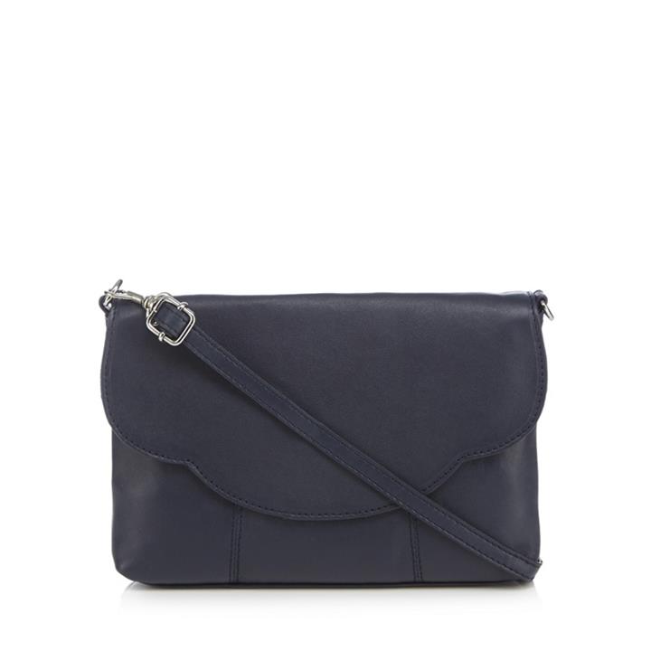 The Collection Navy (Blue) Leather Cross Body Bag, Women's