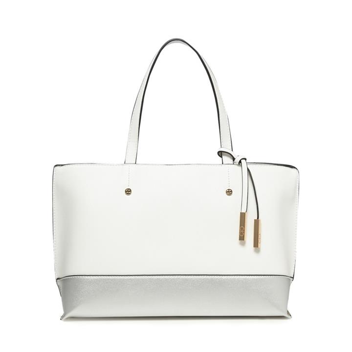 The Collection White Colour Block Tote Bag, Women's