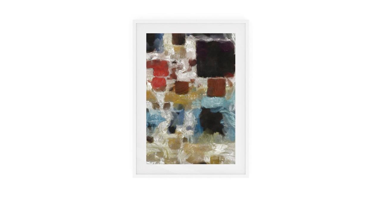 The Mosaic Print White Wood Frame Small Three