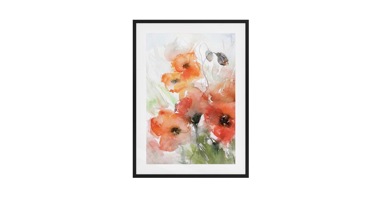 The Poppy Print Black Wood Frame Small