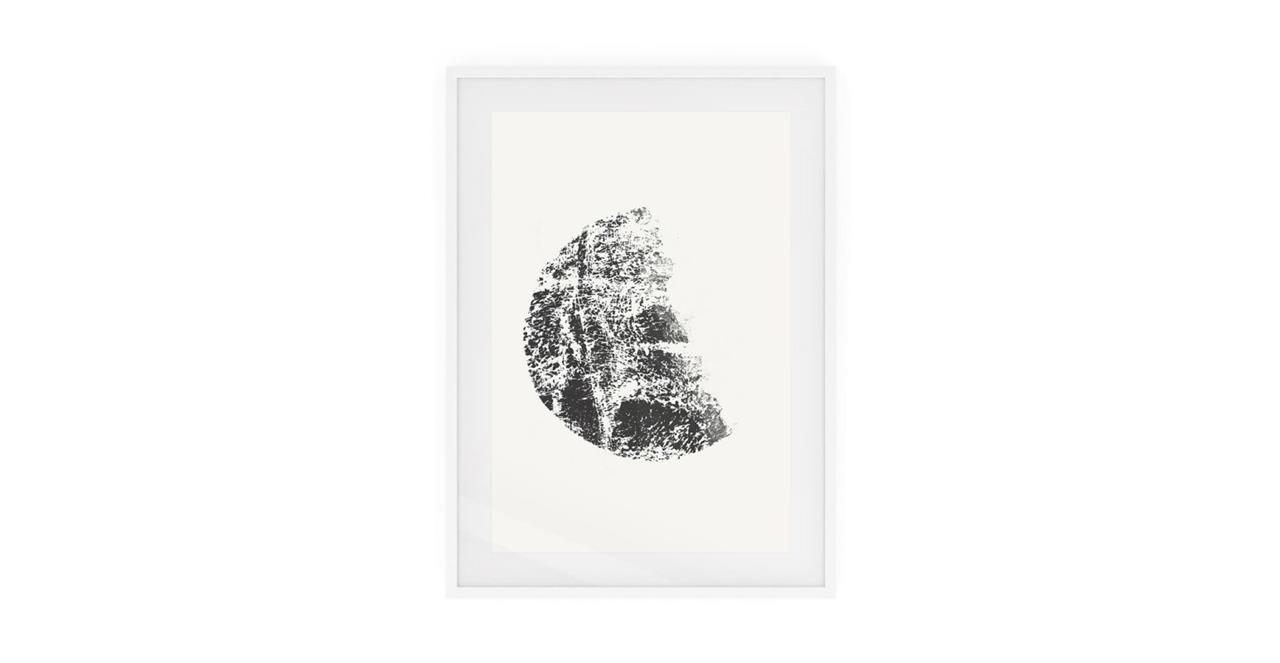 The Lunar Print White Wood Frame Small Gibbous