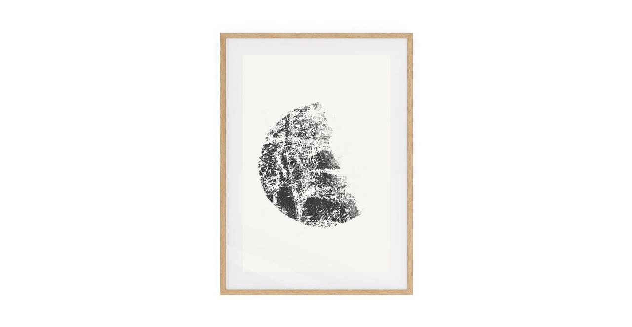 The Lunar Print Natural Wood Frame Small Gibbous