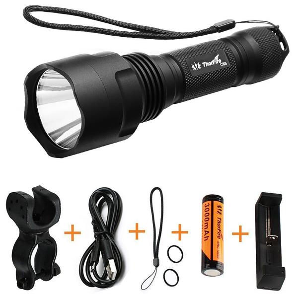 ThorFire C8s Upgrade XM-L2 900LM 5Modes LED Flashlight +Battery+Charger