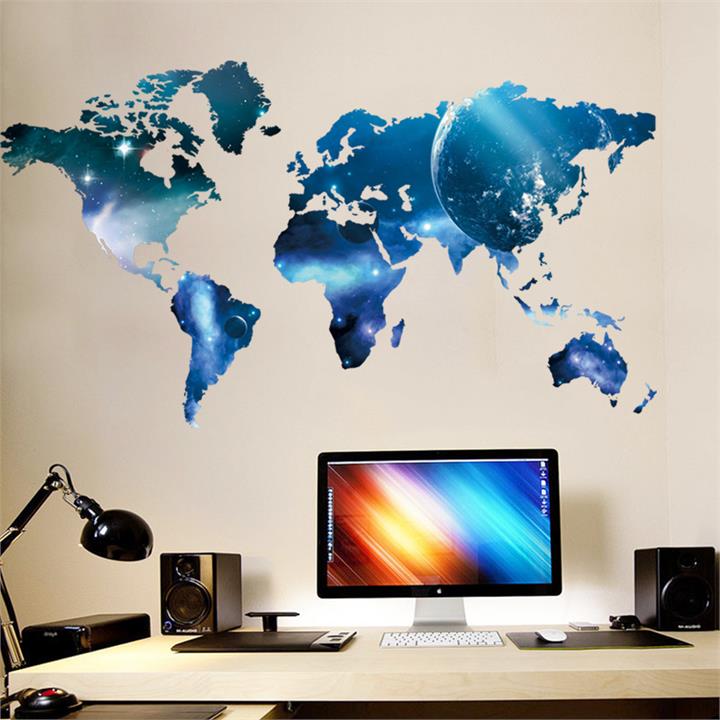 The New Star Lollipop World Map Guest Bedroom Background Wall Stickers Wholesale Home Furnishing Stickers