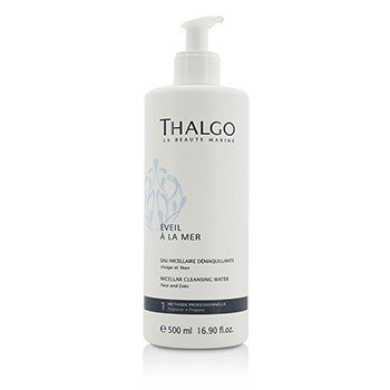 Thalgo Eveil A La Mer Micellar Cleansing Water (Face & Eyes) - For All Skin Types& Even Sensitive Skin (Salon Size) 500ml/16.9oz