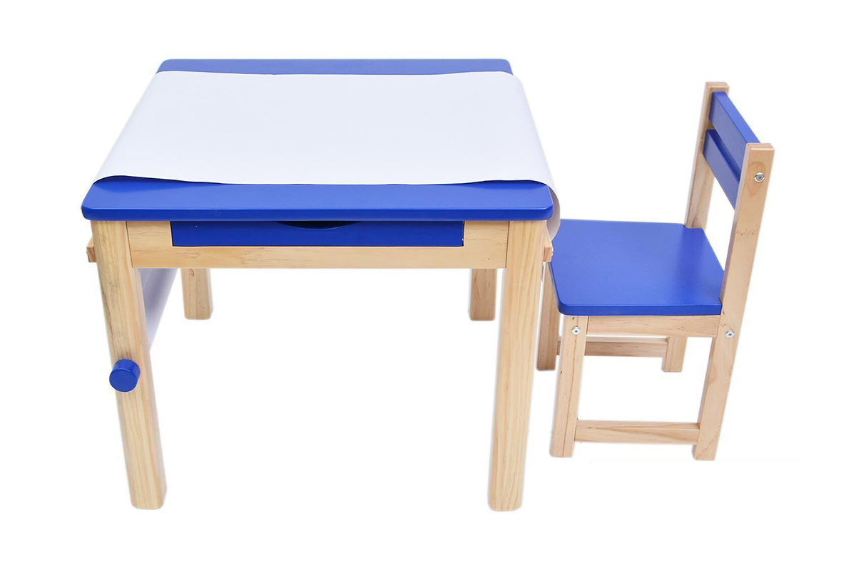 TikkTokk Little Boss Square Art Table & Chair Set -  Blue