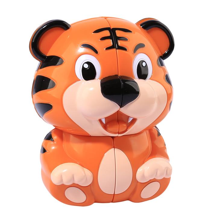 Tiger Second Order Fidget Magic Cube Cute Cartoon Shape Brown Speed Puzzle For Kids Educational Toys