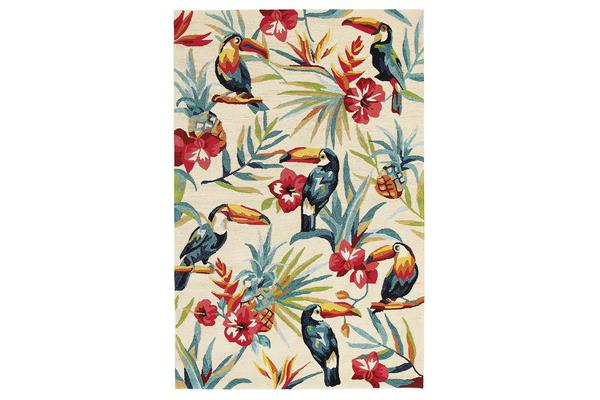 Toucan Tropical Indoor Outdoor Rug Cream 225x155cm