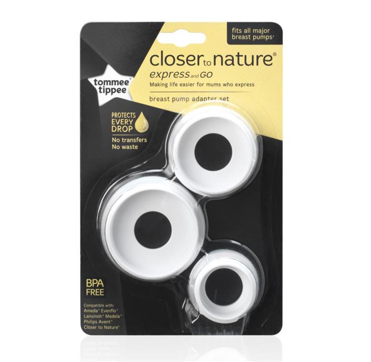 Tommee Tippee CTN Express and Go Breast Pump Adapter Set