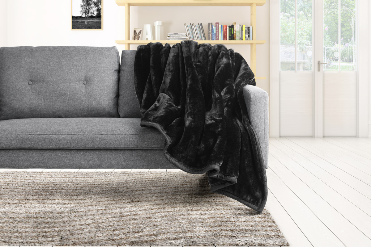 Trafalgar Luxury Mink Blanket (Black)